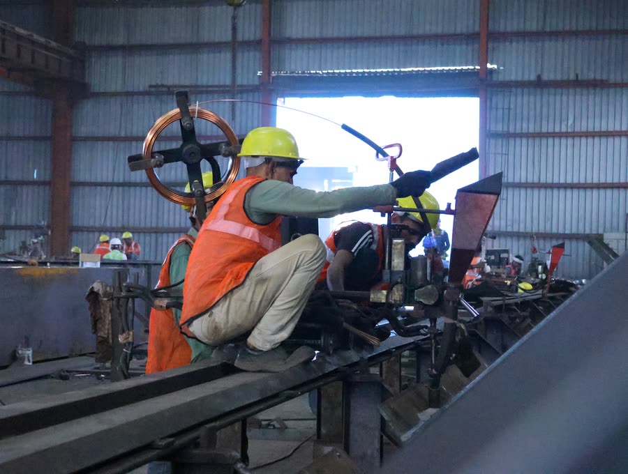 Welder at work