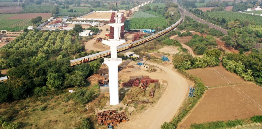 Pier construction, aerial