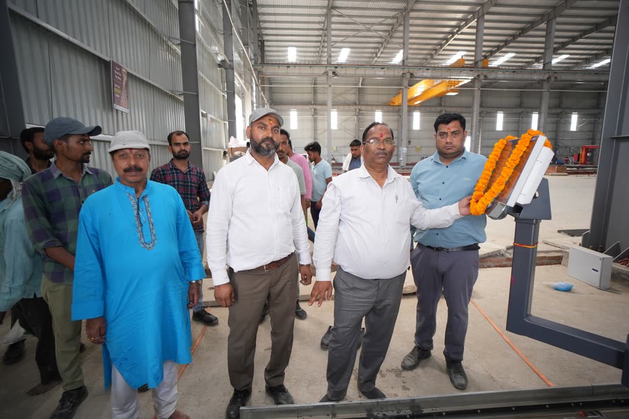 Team at the new machine